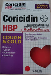 Coricidin HBP Cough & Cold 16 Tablets